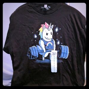 Men's Graphic Tee - Gym Unicorn - L